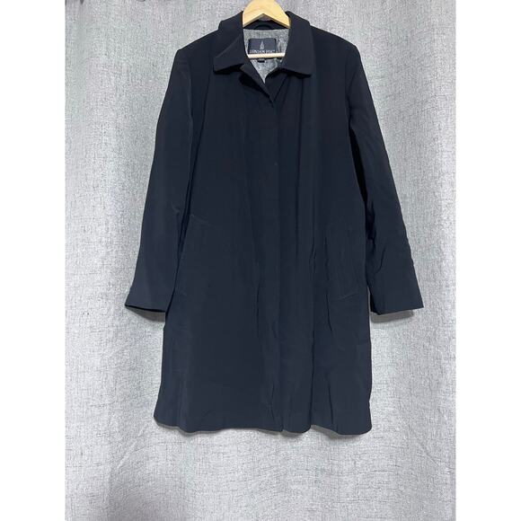 London Fog Jackets & Blazers - London Fog Trench Coat Women XL Black Midi Lined Classic City Lightweight